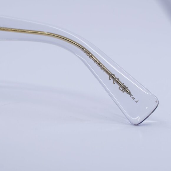 Saint Laurent SL558 002 Sunglasses Havana/Transparent Square Frame, Green Lenses - Picture 8 of 12